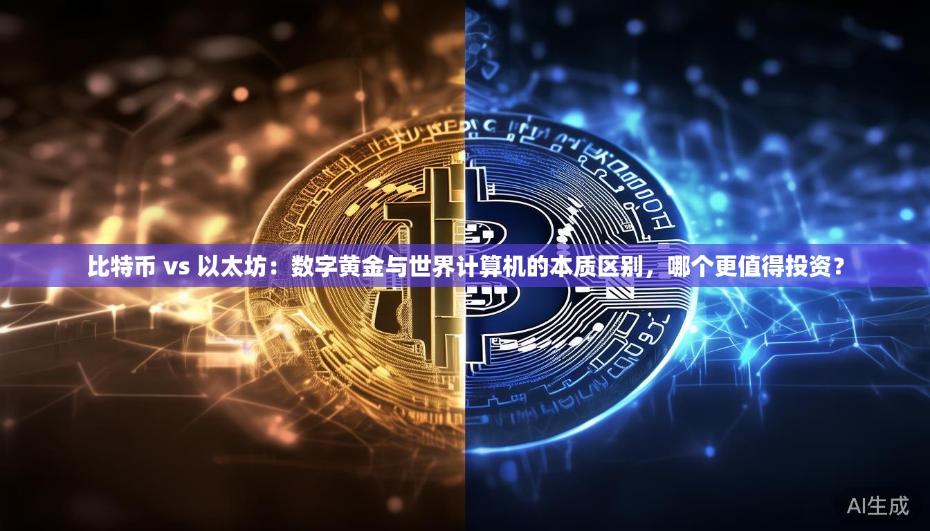 比特币 vs 以太坊：数字黄金与世界计算机的本质区别，哪个更值得投资？