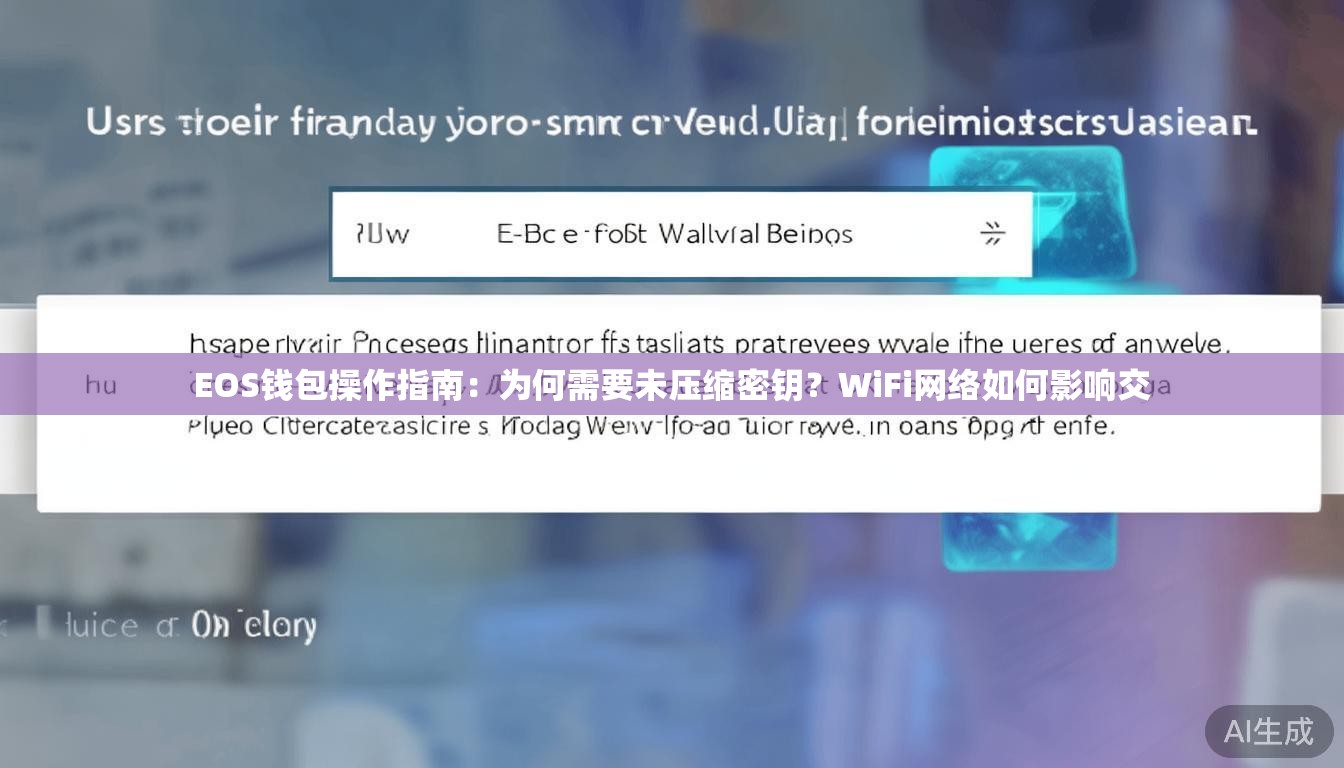 EOS钱包操作指南:为何需要未压缩密钥?WiFi网络如何影响交 EOS钱包操作指南:为何需要未压缩密钥?WiFi网络如何影响交